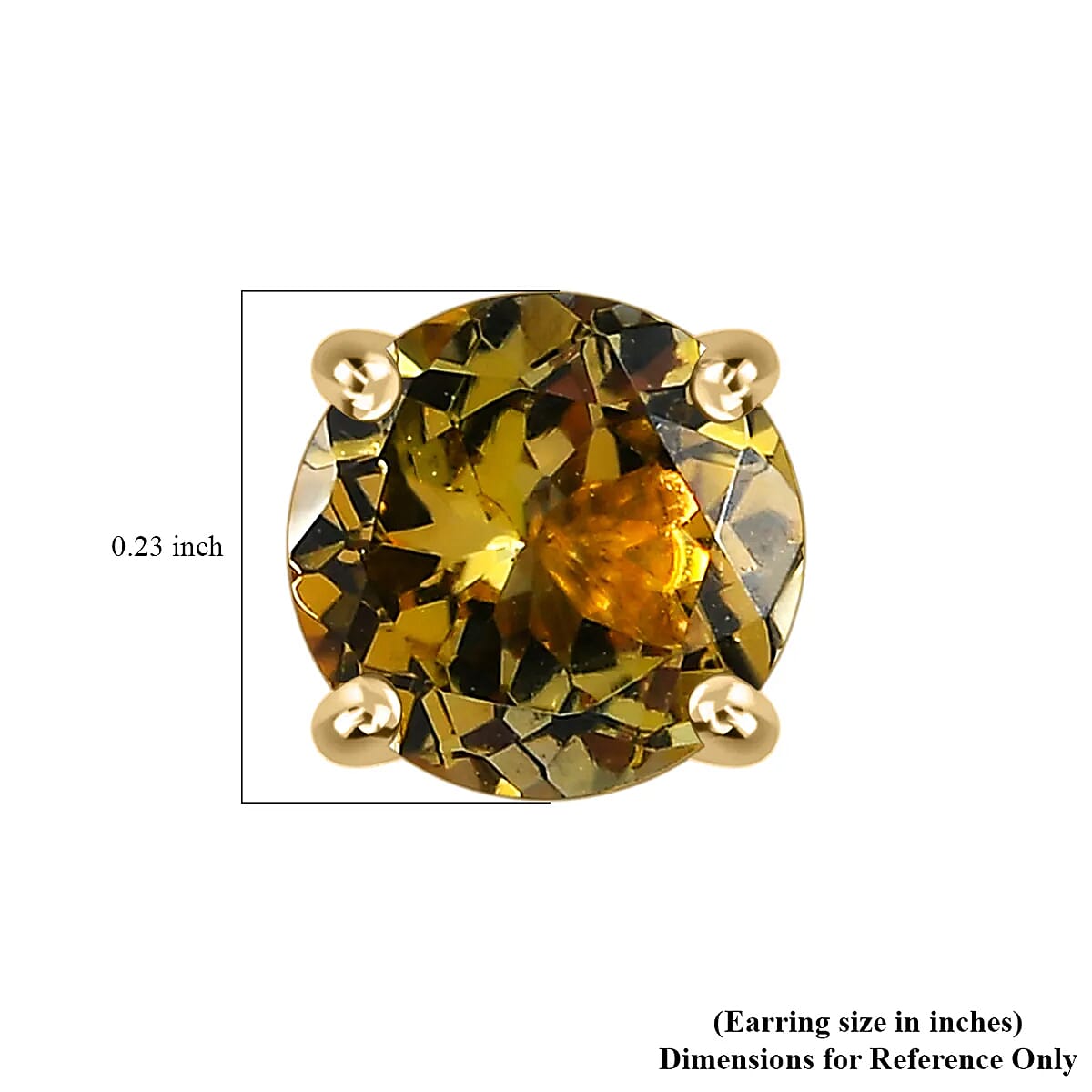 Luxoro Premium Golden Tanzanite 1.50 ctw Stud Earrings 10K Yellow Gold, Natural Tanzanite Solitaire Studs