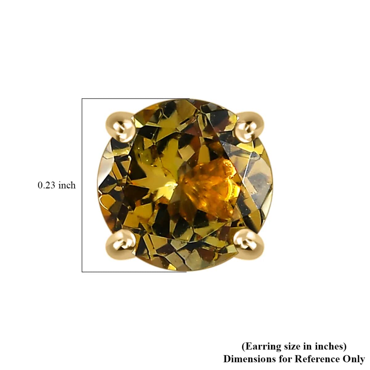 Luxoro Premium Golden Tanzanite Stud Earrings 10K Yellow Gold, Natural Tanzanite Solitaire Studs 1.50 ctw image number 5