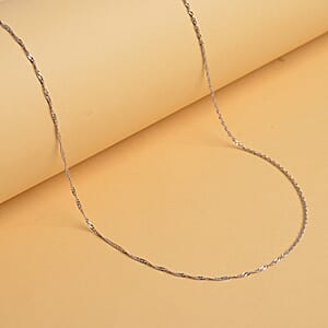 950 Platinum Diamond-Cut Tank Chain Necklace 18 Inches 1.9 Grams