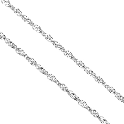 950 Platinum Diamond-Cut Tank Chain Necklace 18 Inches 1.9 Grams
