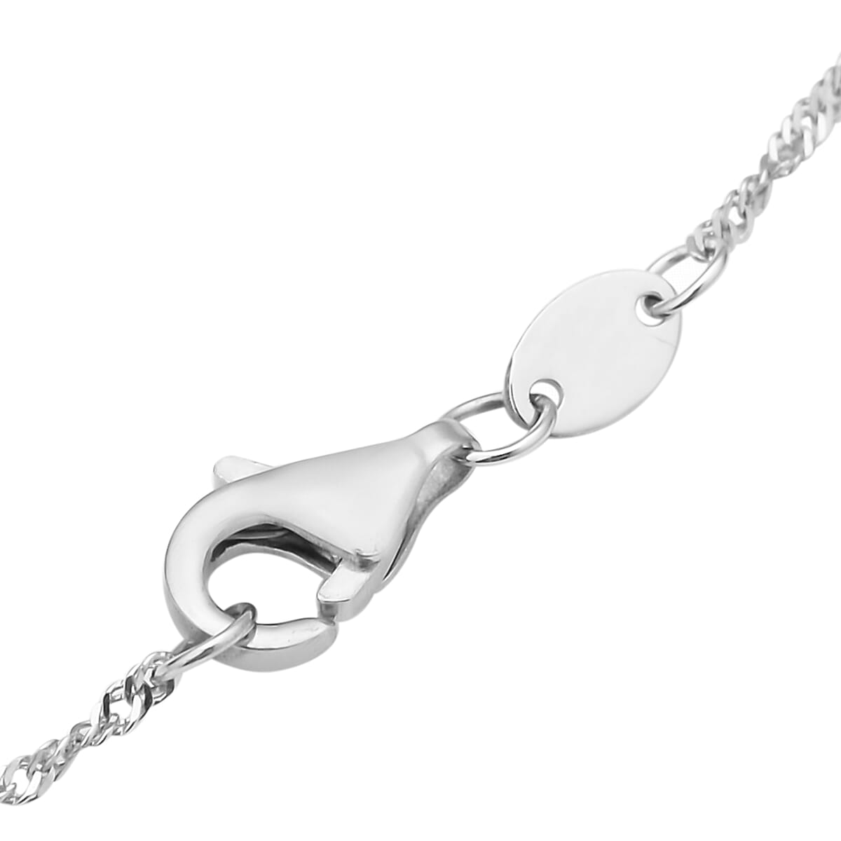 Doorbuster 950 Platinum Diamond-Cut Tank Chain Necklace 18 Inches 1.9 Grams image number 5