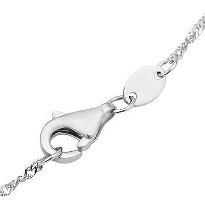950 Platinum Diamond-Cut Tank Chain Necklace 18 Inches 1.9 Grams