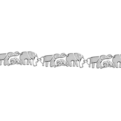 Elephant Family Necklace (18-20 Inches) in Stainless Steel (51 g) , Tarnish-Free, Waterproof, Sweat Proof Jewelry