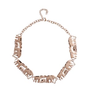 Elephant Family Necklace (18-20 Inches) in ION Plated RG Stainless Steel (51 g) , Tarnish-Free, Waterproof, Sweat Proof Jewelry