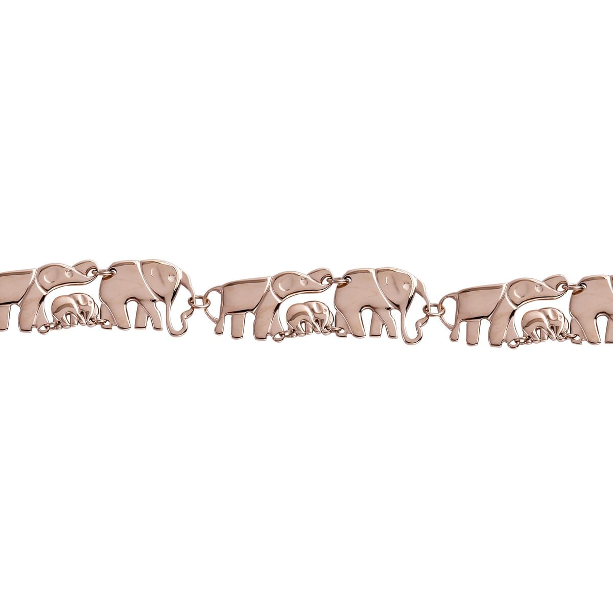 Elephant Family Necklace (18-20 Inches) in ION Plated RG Stainless Steel (51 g) , Tarnish-Free, Waterproof, Sweat Proof Jewelry image number 3