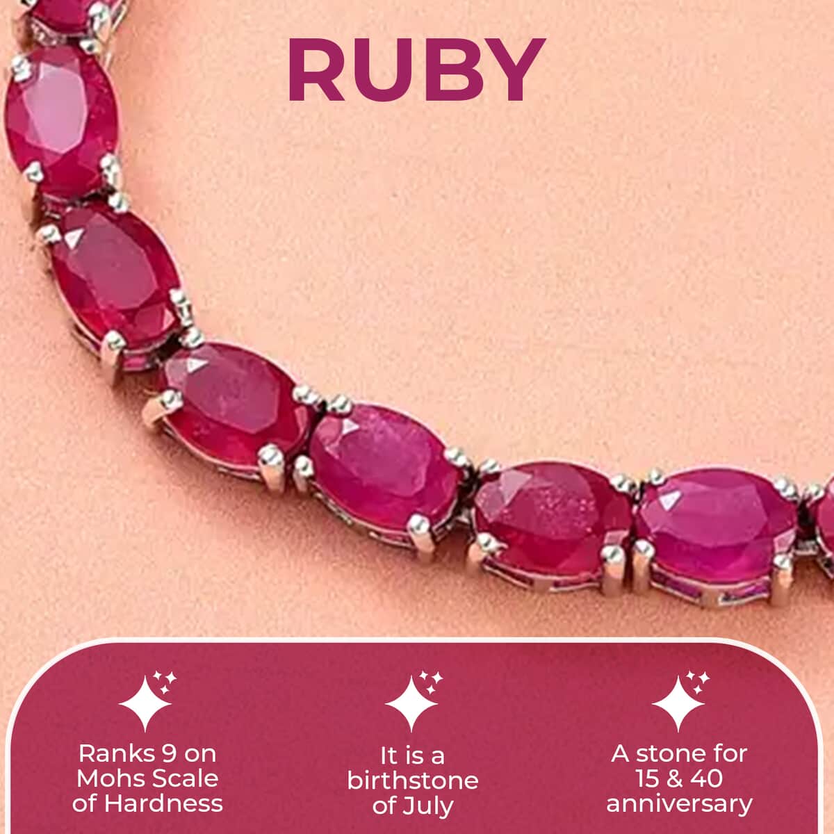 Niassa Ruby (FF) Tennis Necklace in Platinum Over Sterling Silver, Ruby Necklace, Line Necklace, Sterling Silver Necklace 18 Inches 63.00 ctw image number 3