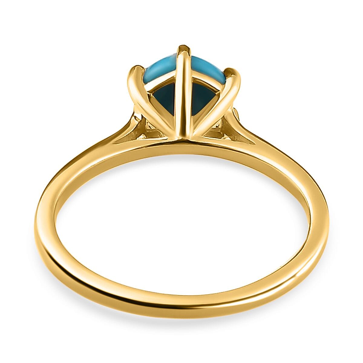 Sleeping Beauty Turquoise 1.20 ctw Ring in 14K YG Over Sterling Silver (Size 11.5)