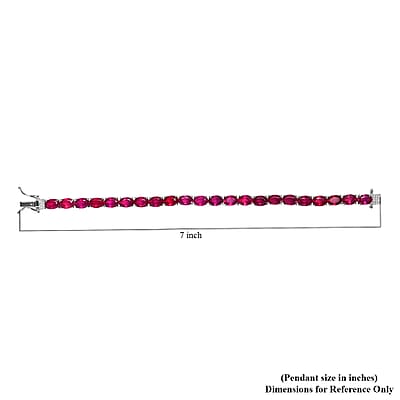 Niassa Ruby (FF) Tennis Bracelet in Platinum Over Sterling Silver (6.50 In) 24.15 ctw