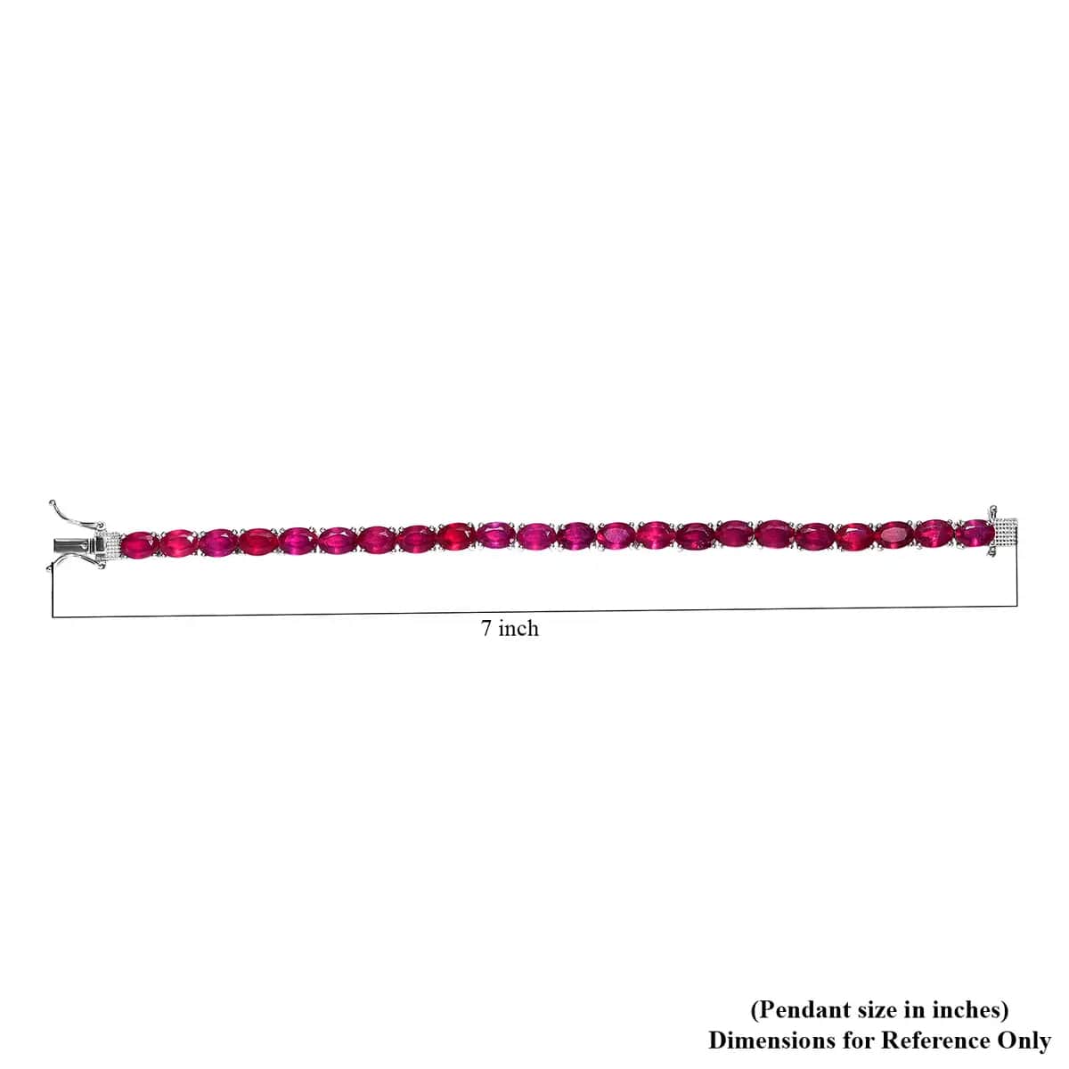 Doorbuster Niassa Ruby Tennis Bracelet in Platinum Over Sterling Silver (6.50 In) 10.85 Grams 22.00 ctw image number 6