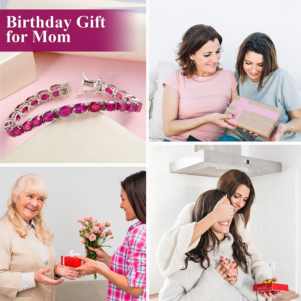 Niassa Ruby (FF) Bracelet in Platinum Over Sterling Silver, Silver Tennis Bracelet (8.00 In) 29.65 ctw image number 4