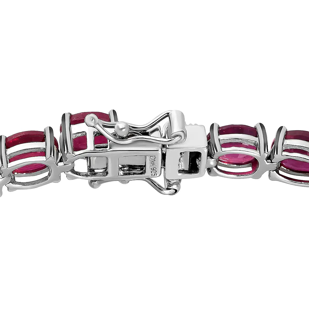 Niassa Ruby (FF) Bracelet in Platinum Over Sterling Silver, Silver Tennis Bracelet (8.00 In) 29.65 ctw image number 5