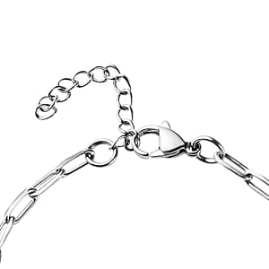 Amethyst Paper Clip Chain Bracelet in Platinum Bond and Stainless Steel (6.5-8.0In) 4.10 ctw