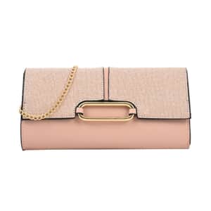 MC Rose Faux Leather Clutch with Chain Strap