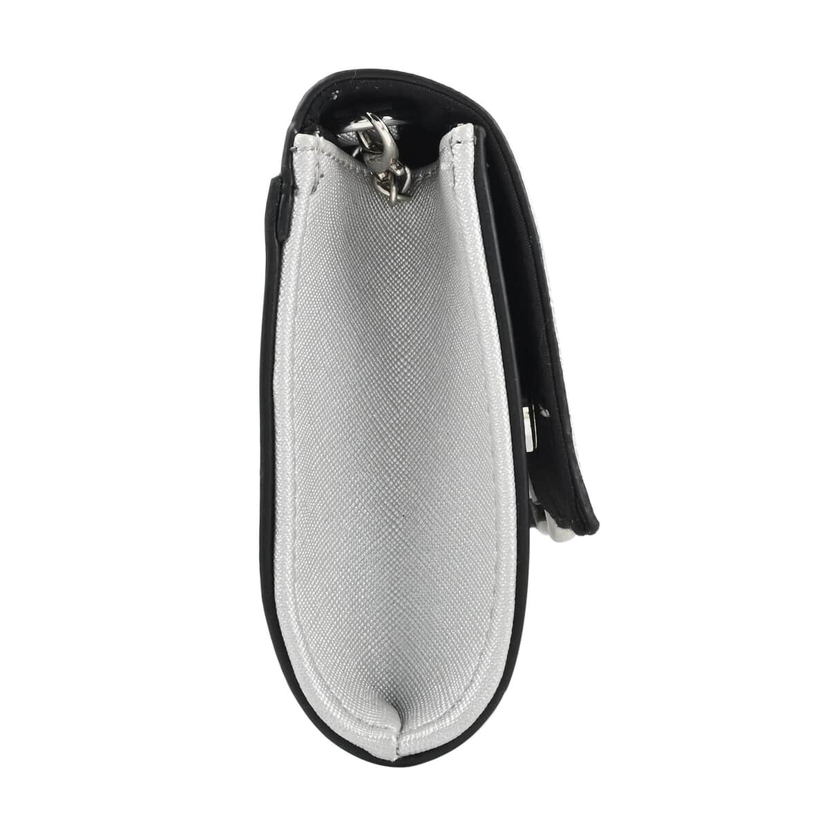 MC Silver Faux Leather Clutch with Chain Strap image number 6