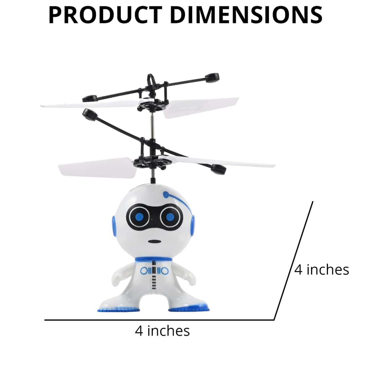 Robot Themed Motion Control Drone with Rechargeable Battery -Blue/White image number 3