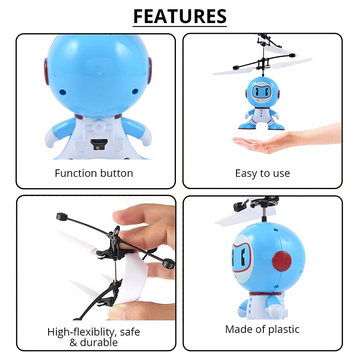 Robot Motion Control Drone with Rechargeable Battery- Light Blue image number 2