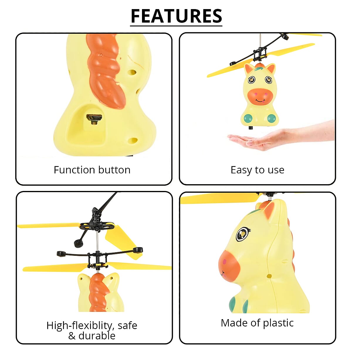 Closeout Horse Motion Control Drone with Rechargeable Battery- Yellow  image number 2