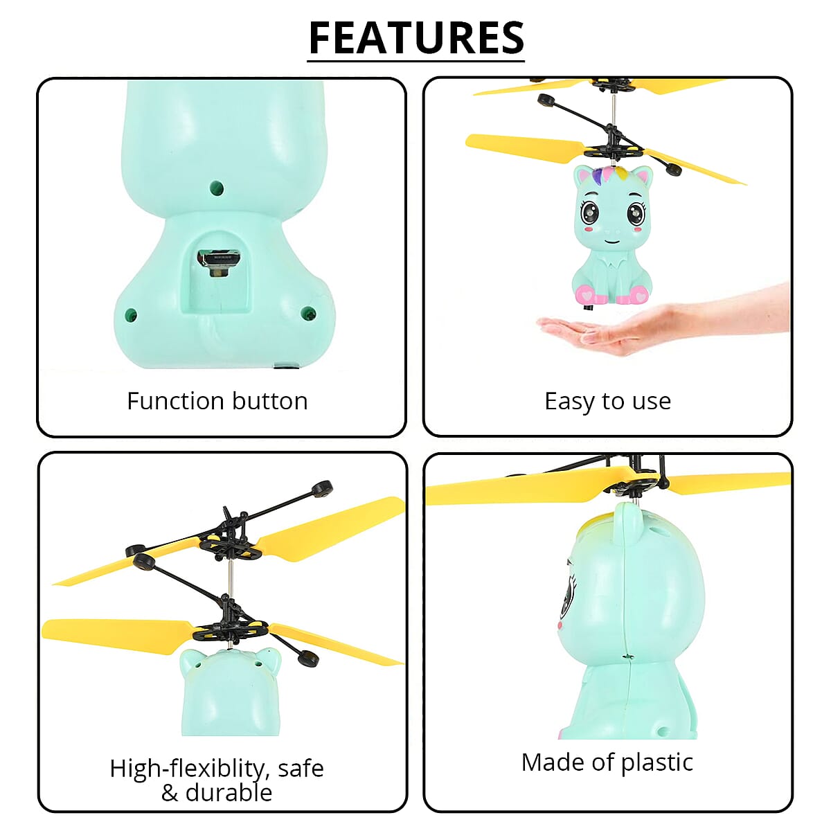 Unicorn Motion Control Drone with Rechargeable Battery- Blue image number 2