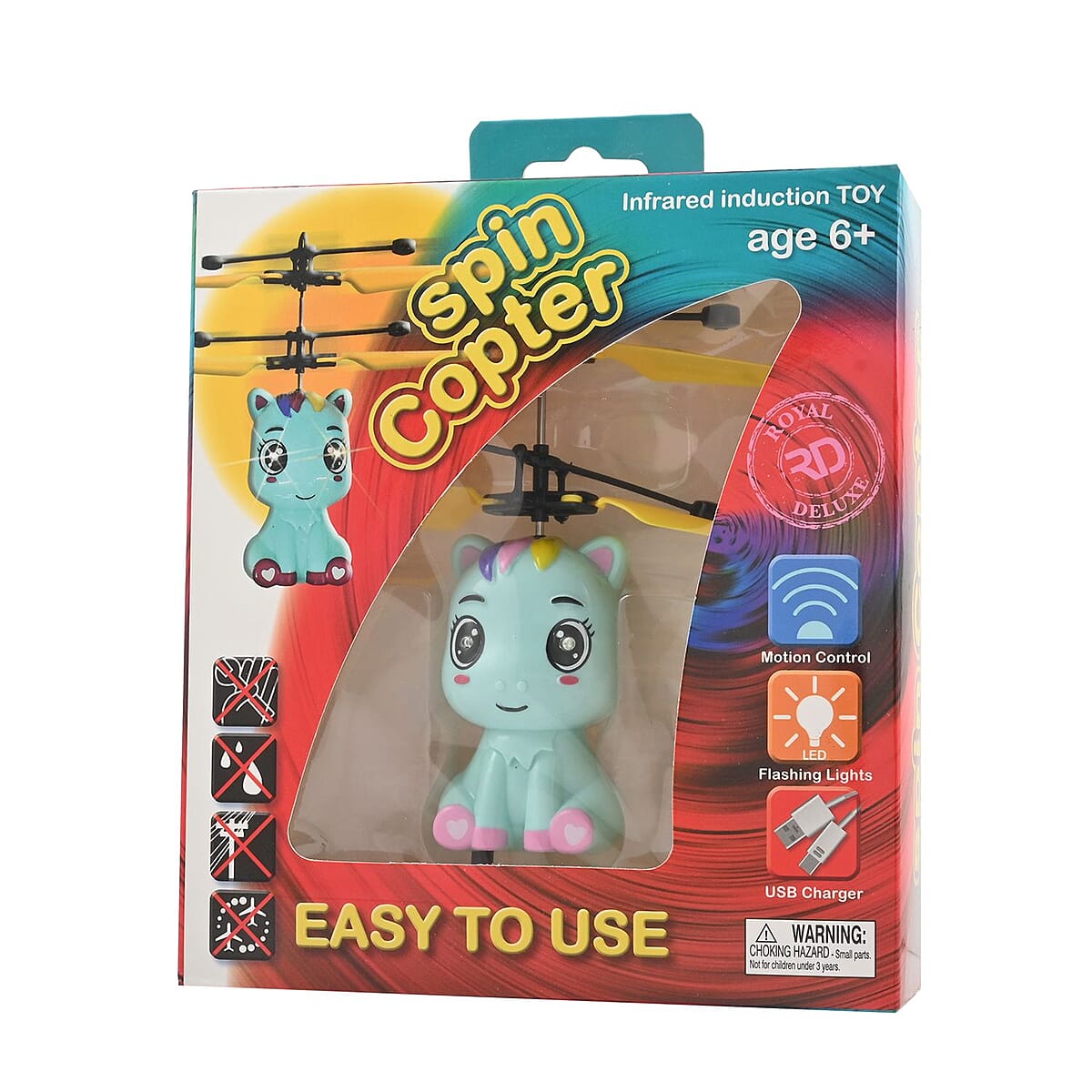 Unicorn Motion Control Drone with Rechargeable Battery- Blue image number 5