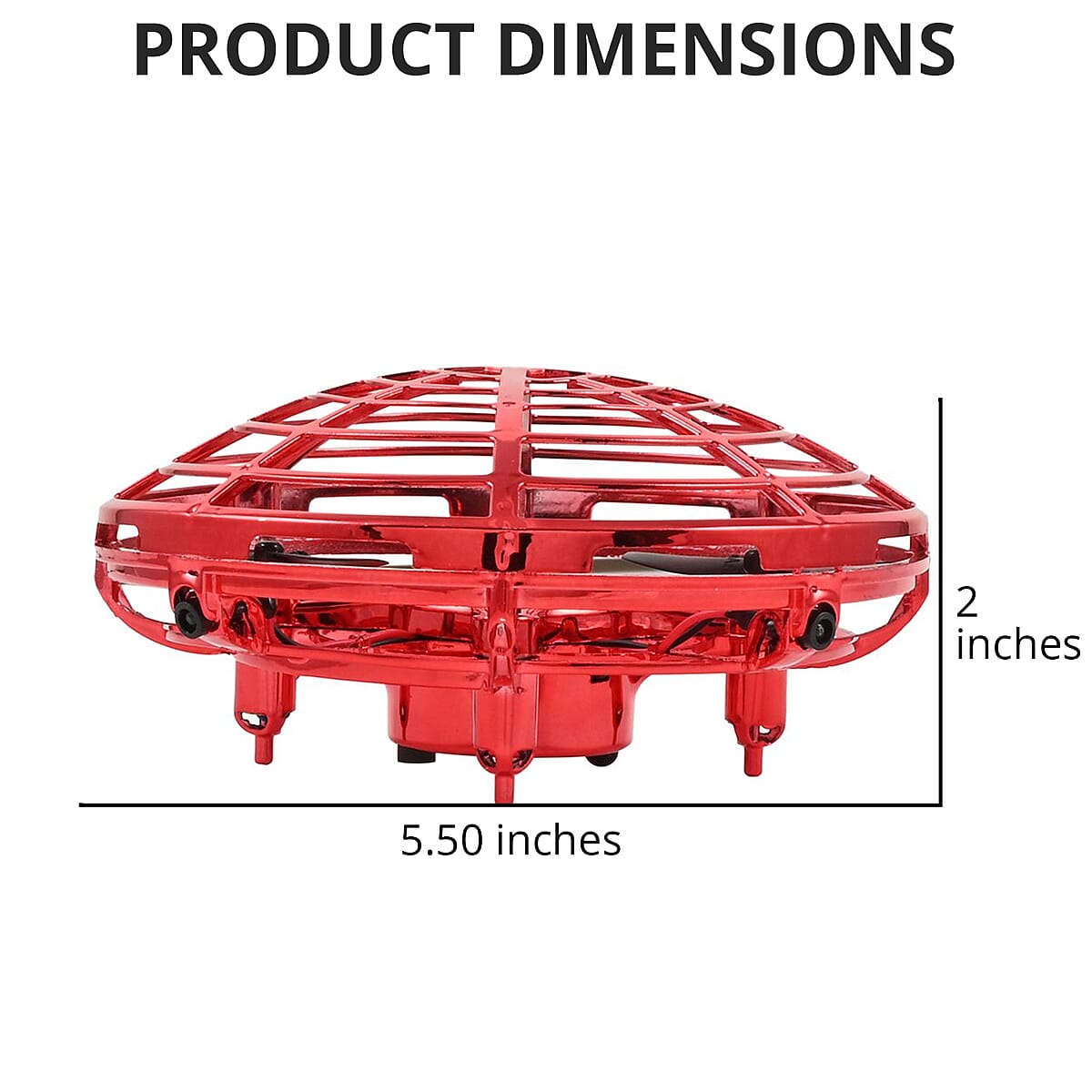 UFO Hover Drone - Red Metallic Round image number 4
