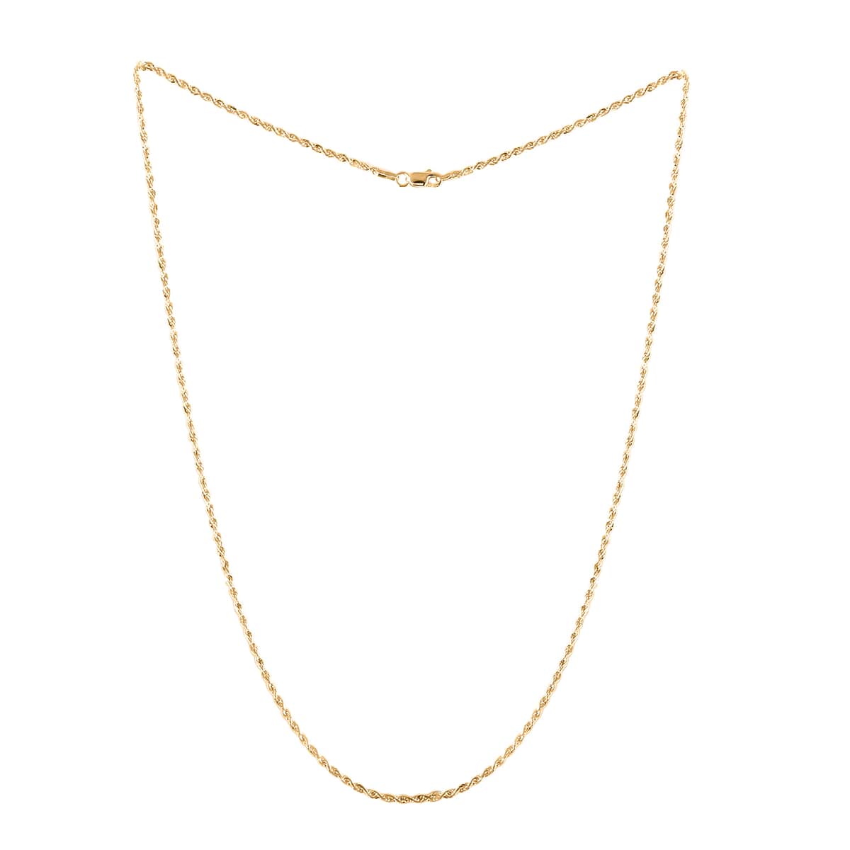 New York Closeout Deal 10K Yellow Gold 1.5mm Rope Chain Necklace 18 Inches 1.30 Grams image number 1