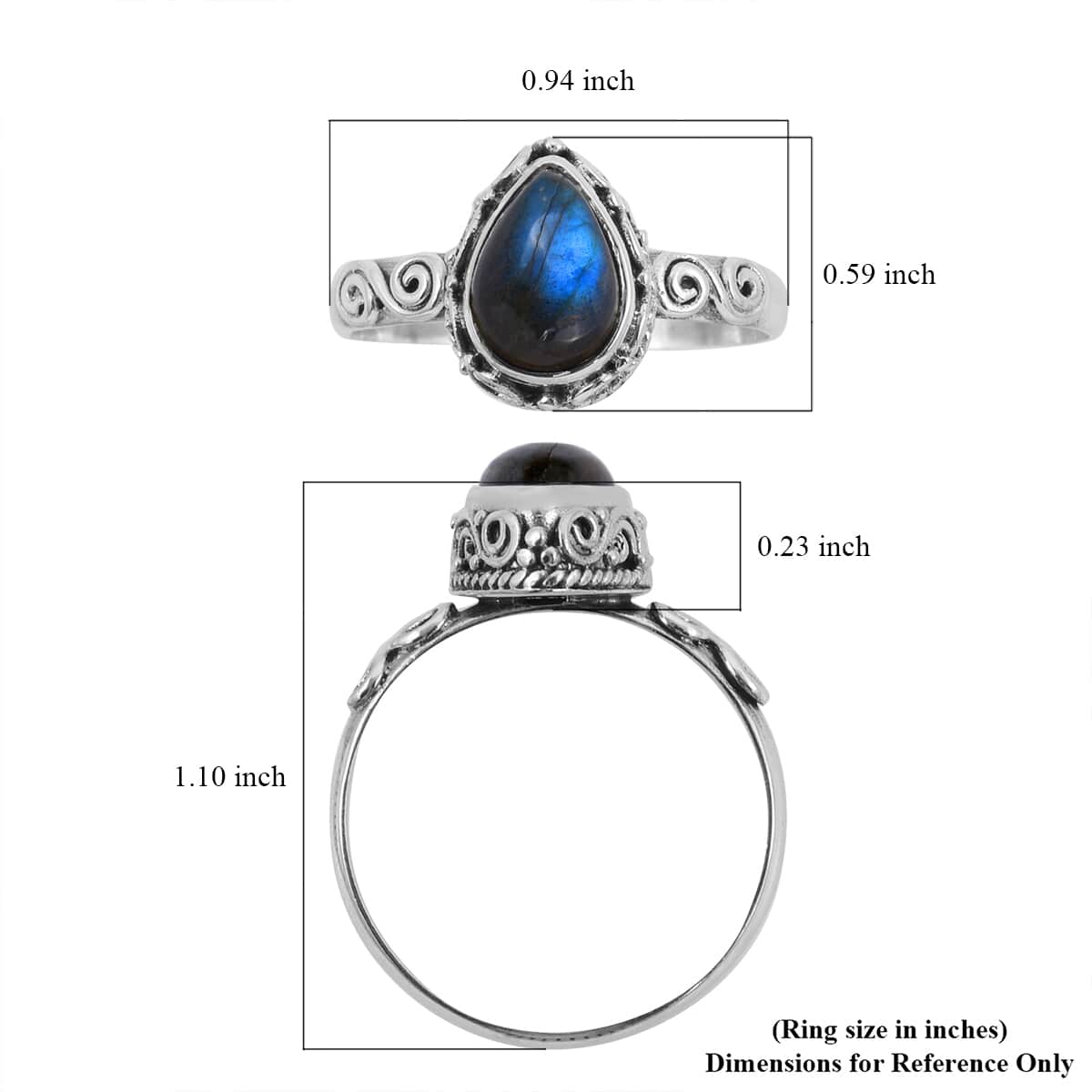 Bali Legacy Malagasy Labradorite Ring in Sterling Silver (Size 8.0) 2.50 ctw image number 5