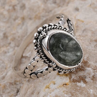 Bali Legacy Seraphinite Ring in Sterling Silver (Size 10.0) 3.00 ctw