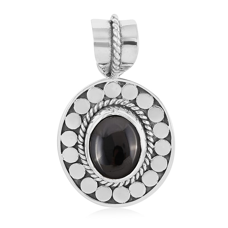 Bali Legacy Elite Shungite 1.60 ctw Solitaire Pendant without Chain in Sterling Silver