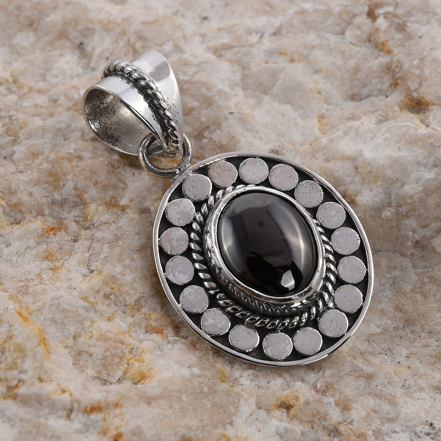 Bali Legacy Elite Shungite 1.60 ctw Solitaire Pendant without Chain in Sterling Silver