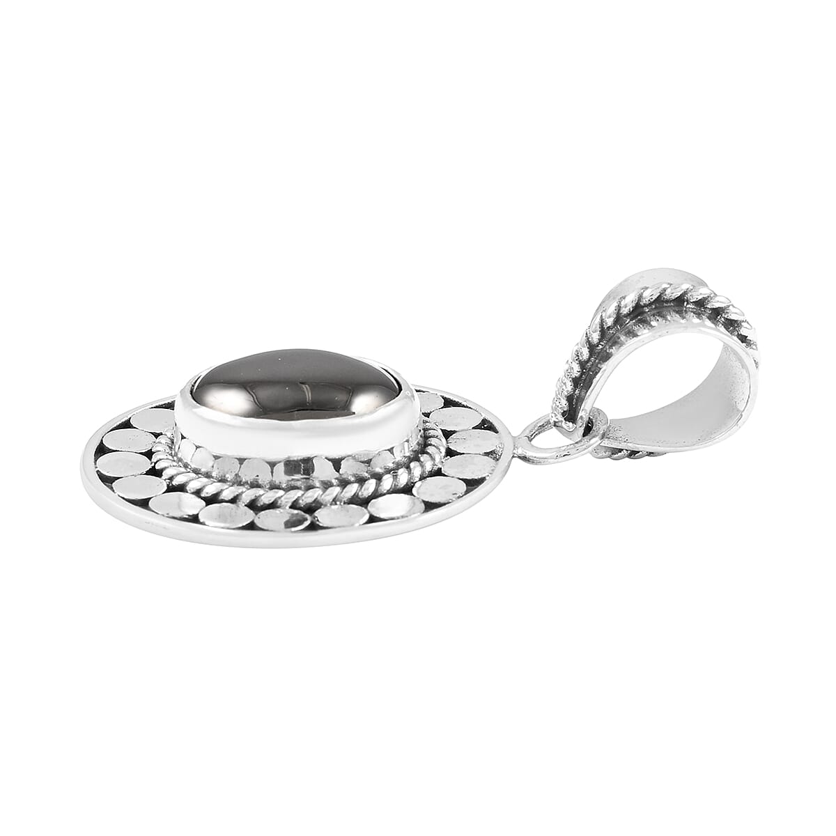 Bali Legacy Elite Shungite 1.60 ctw Solitaire Pendant without Chain in Sterling Silver