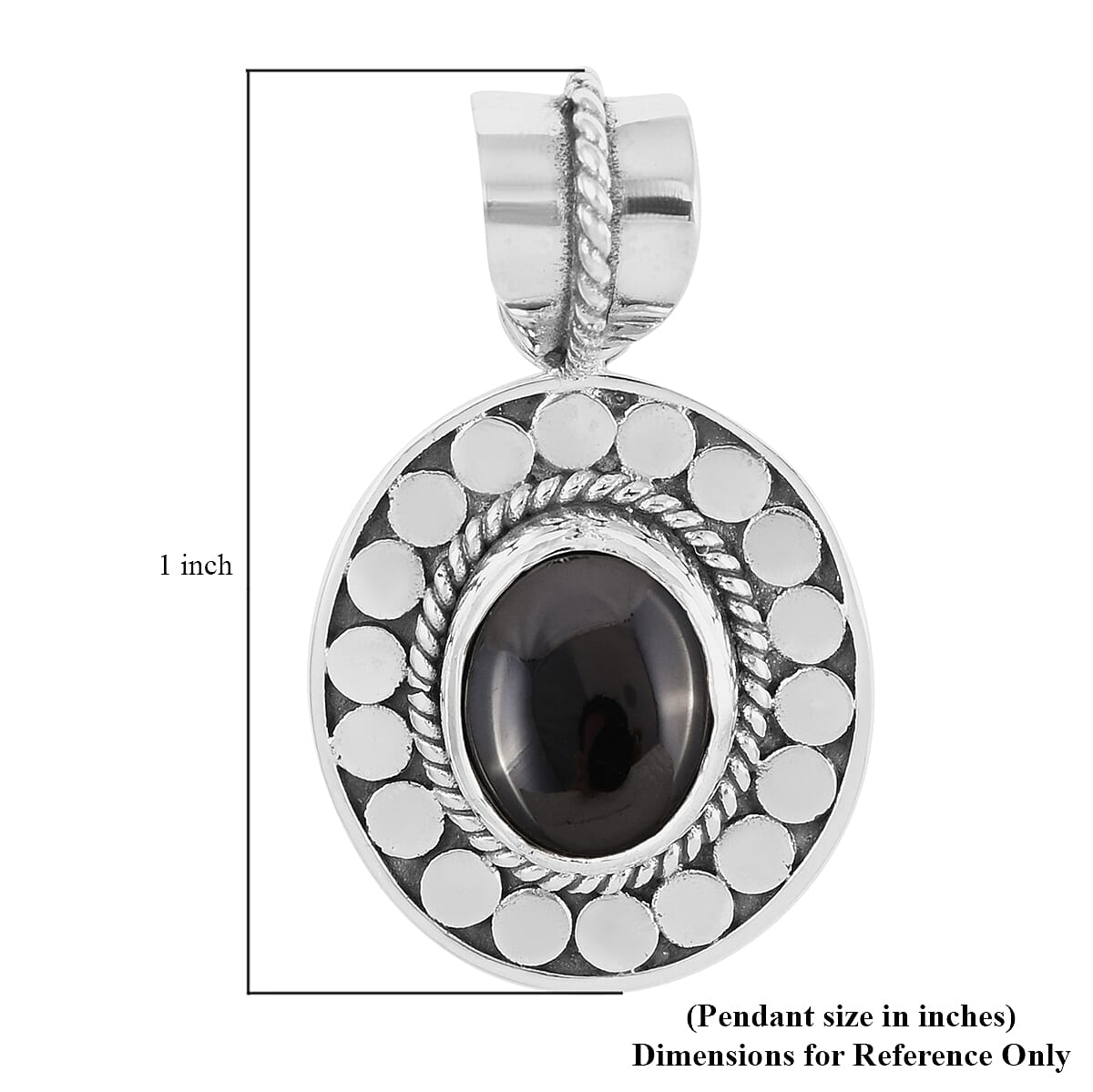 Bali Legacy Elite Shungite 1.60 ctw Solitaire Pendant without Chain in Sterling Silver