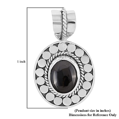 Bali Legacy Elite Shungite 1.60 ctw Solitaire Pendant without Chain in Sterling Silver