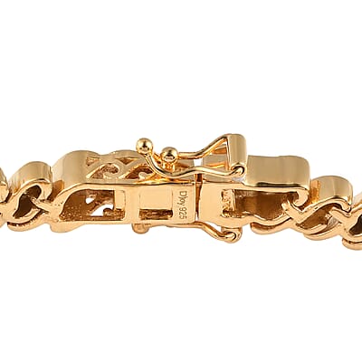 Natural Yellow Diamond I3 2 Row Bracelet in Vermeil Yellow Gold Over Sterling Silver (7.25 In) 1.50 ctw