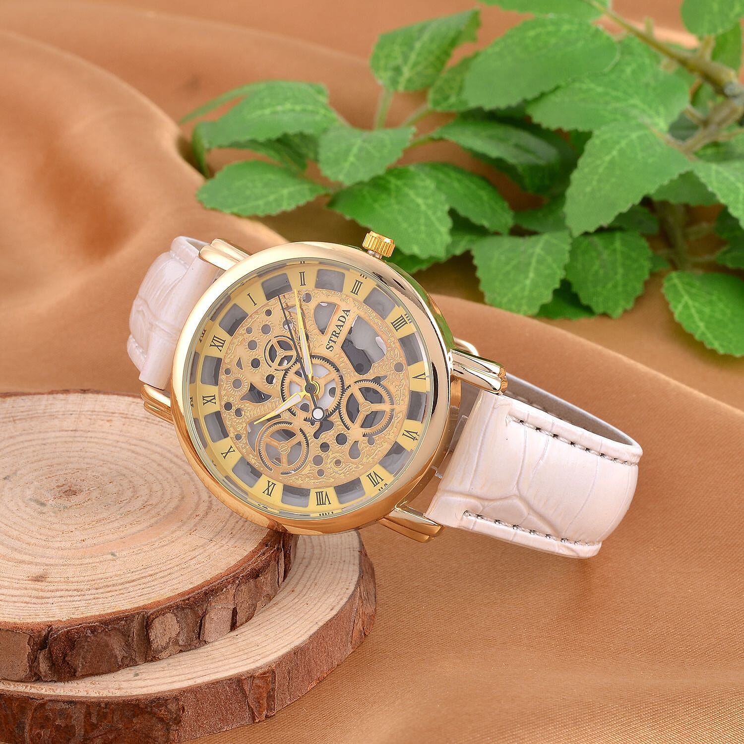 Gold Strada Men's Watch NEW STRADA Men's Gold Tone White Dial