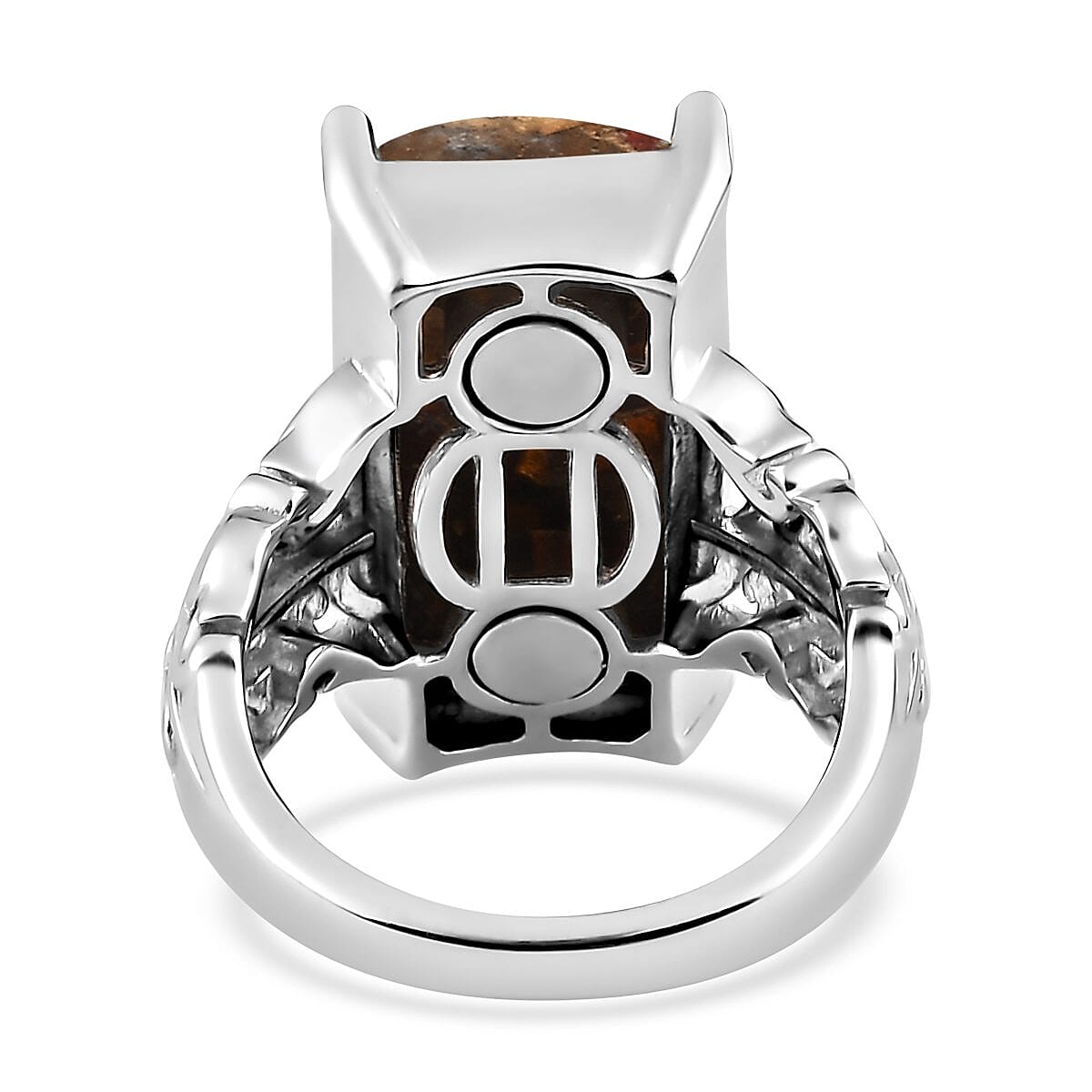 Matrix Fire Opal Solitaire Ring in Platinum Over Copper with Magnet (Size 7.0) 9.15 ctw image number 4