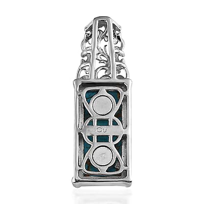 Chestnut Brine Turquoise Pendant in Platinum Over Copper with Magnet 9.15 ctw