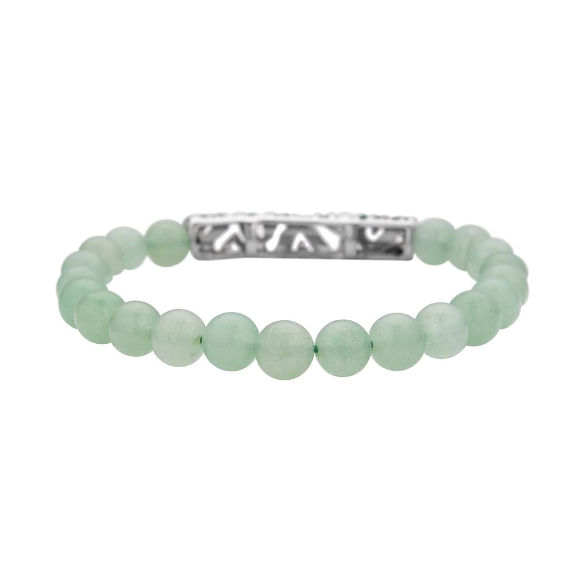 Green Aventurine, Neon Green Austrian Crystal Beaded and Tiger Strip Bracelet in Stainless Steel (7.50 In) 87.20 ctw | Tarnish-Free, Waterproof, Sweat Proof Jewelry image number 4