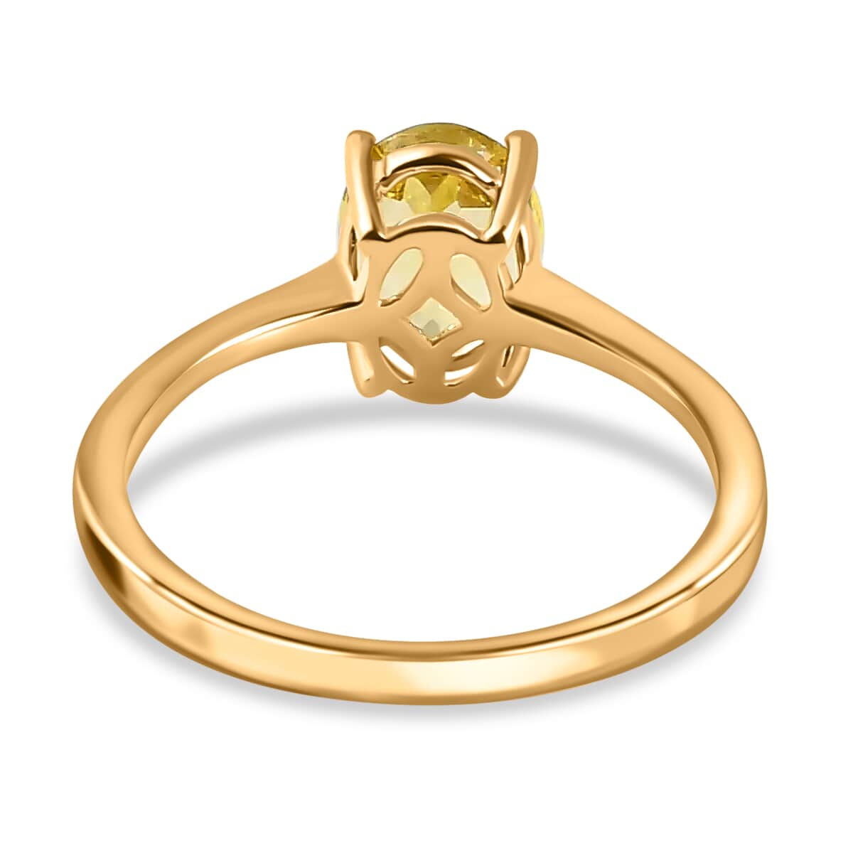 LUXORO 10K Yellow Gold Premium Yellow Apatite Solitaire Ring (Size 10.0) 1.21 ctw image number 4