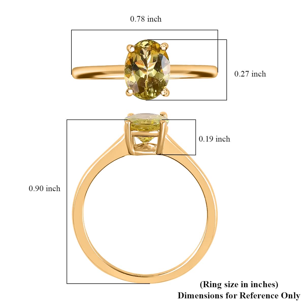 LUXORO 10K Yellow Gold Premium Yellow Apatite Solitaire Ring (Size 10.0) 1.21 ctw image number 5