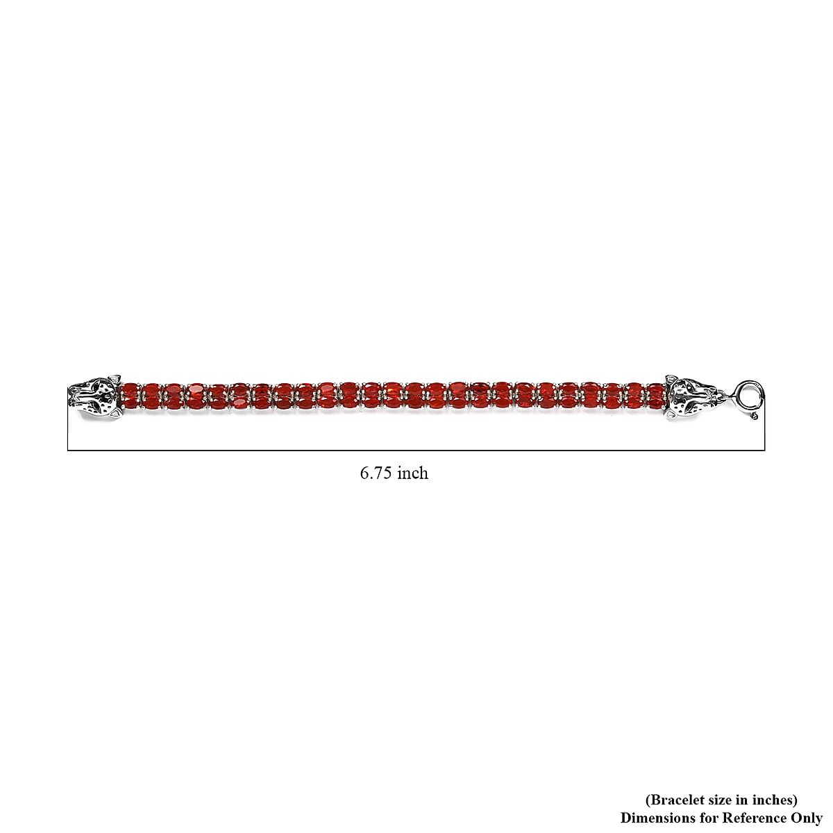 Mexican Cherry Fire Opal and Natural Thai Black Spinel Double Row Tennis Bracelet in Platinum Over Sterling Silver (8.00 In) 17 Grams 8.90 ctw image number 4