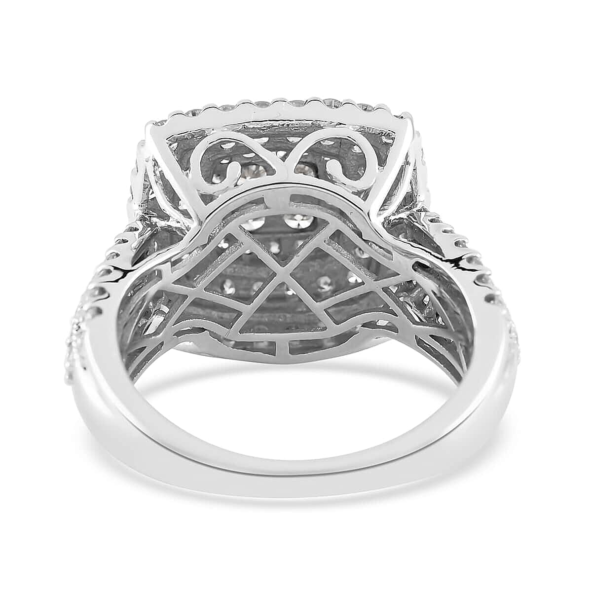 NY Closeout Diamond H-I I1 2.00 ctw Cluster Ring in 14K White Gold (Size 7.0) 5.60 Grams