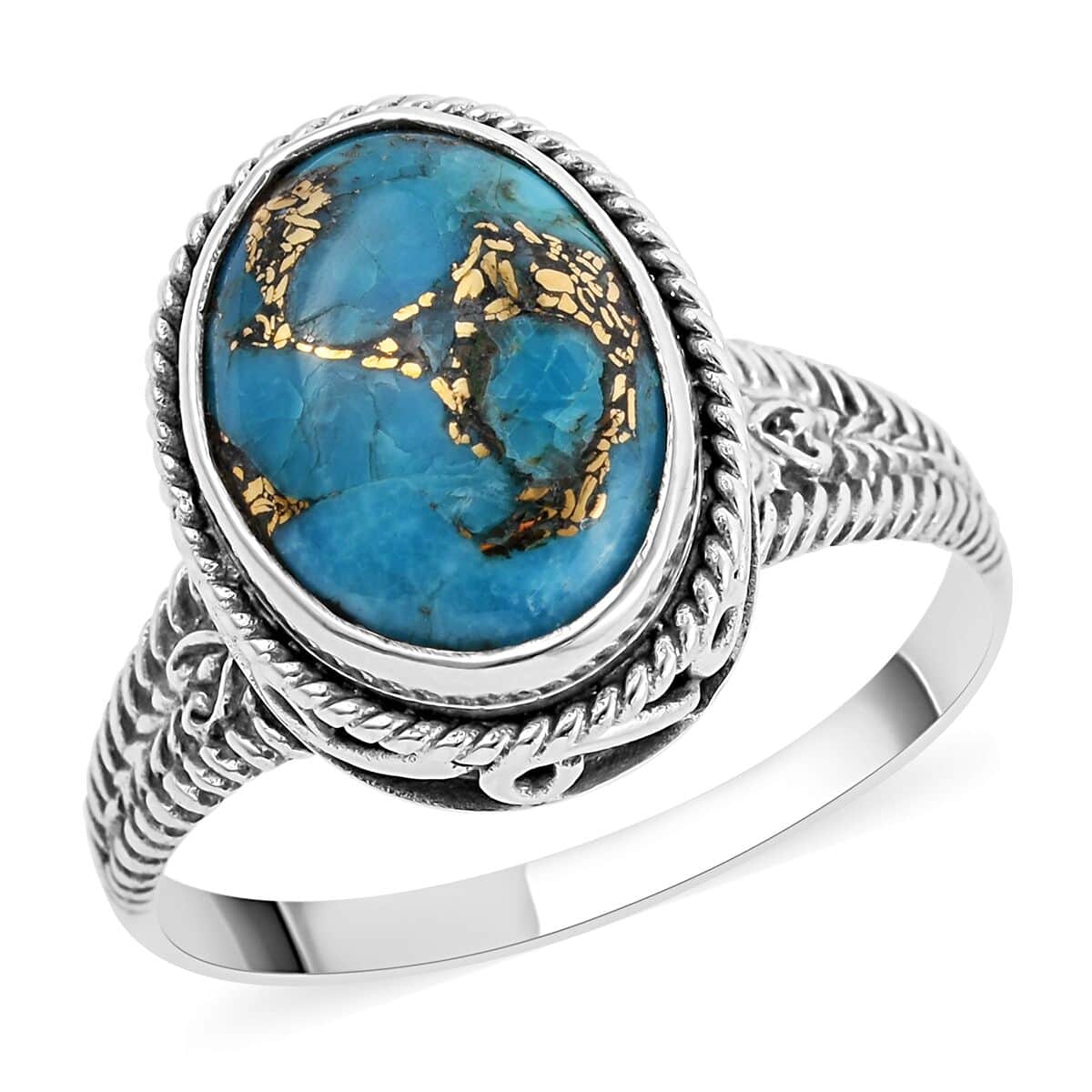 BALI LEGACY Mojave Blue Turquoise Solitaire Ring in Sterling Silver 5.15 ctw image number 0