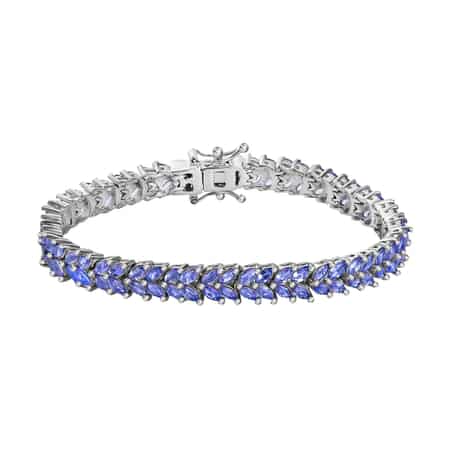 Karis Tanzanite Bracelet in Platinum Bond, Double Row Bracelet For Women (6.50 In) 8.65 ctw image number 0