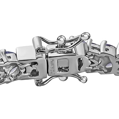Karis Tanzanite Bracelet in Platinum Bond, Double Row Bracelet For Women (6.50 In) 8.65 ctw