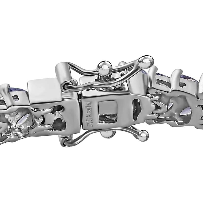 Karis Tanzanite Bracelet in Platinum Bond, Double Row Bracelet For Women (6.50 In) 8.65 ctw