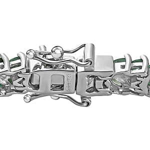 Karis Brazilian Emerald Bracelet in Platinum Bond, Double Row Bracelet For Women (6.50 In) 6.50 ctw