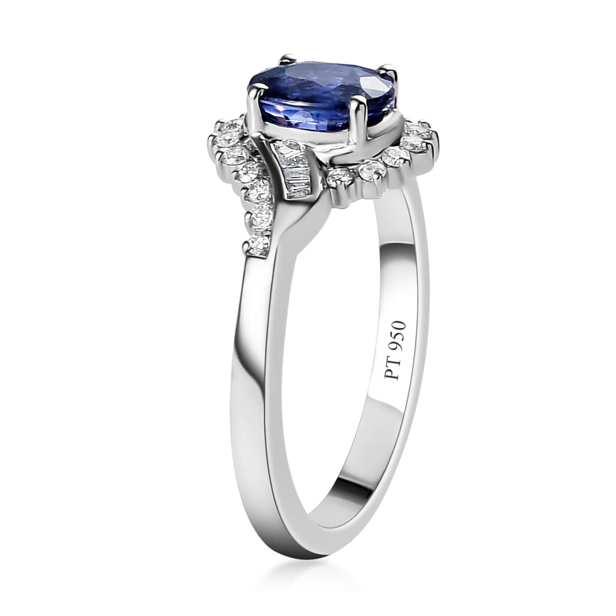 RHAPSODY 950 Platinum AAAA Color Change Sapphire and E-F VS Diamond Ring 5.25 Grams 1.25 ctw image number 3