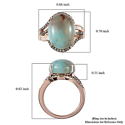 Natural Zimbaprase, Natural Champagne and White Diamond Ring in Vermeil Rose Gold Over Sterling Silver (Size 10.0) 9.35 ctw