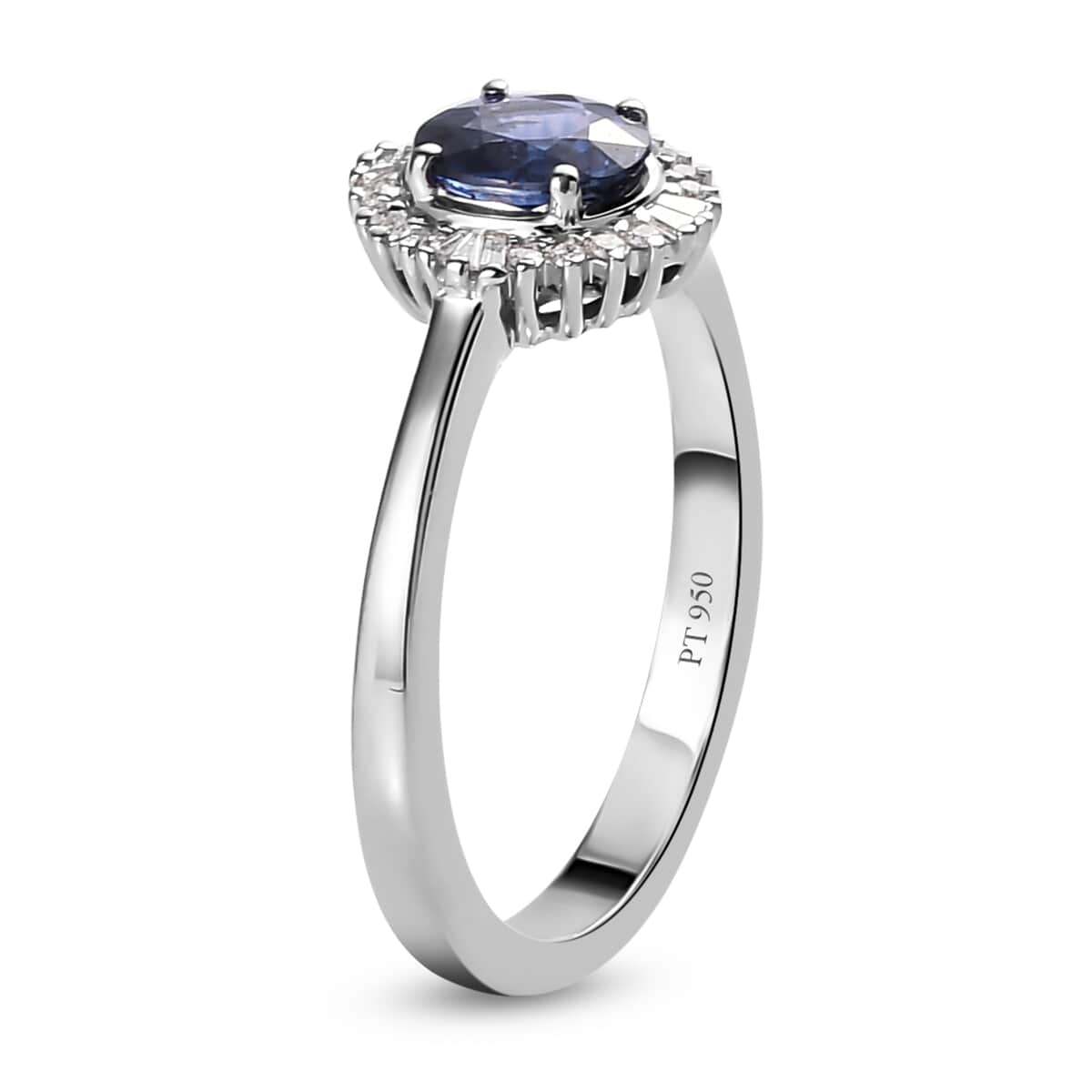 RHAPSODY 950 Platinum AAAA Color Change Sapphire and E-F VS2 Diamond Halo Ring 4.90 Grams 0.85 ctw image number 3