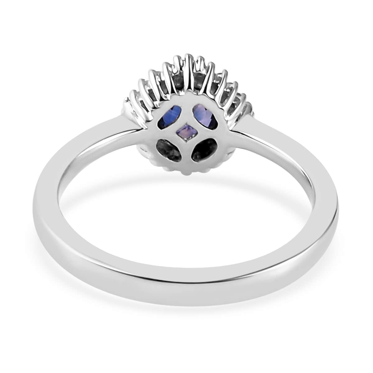 Rhapsody 950 Platinum AAAA Tanzanian Color Change Sapphire and E-F VS2 Diamond Halo Ring (Size 6.0) 4.90 Grams 0.85 ctw with Free UV Torch image number 4